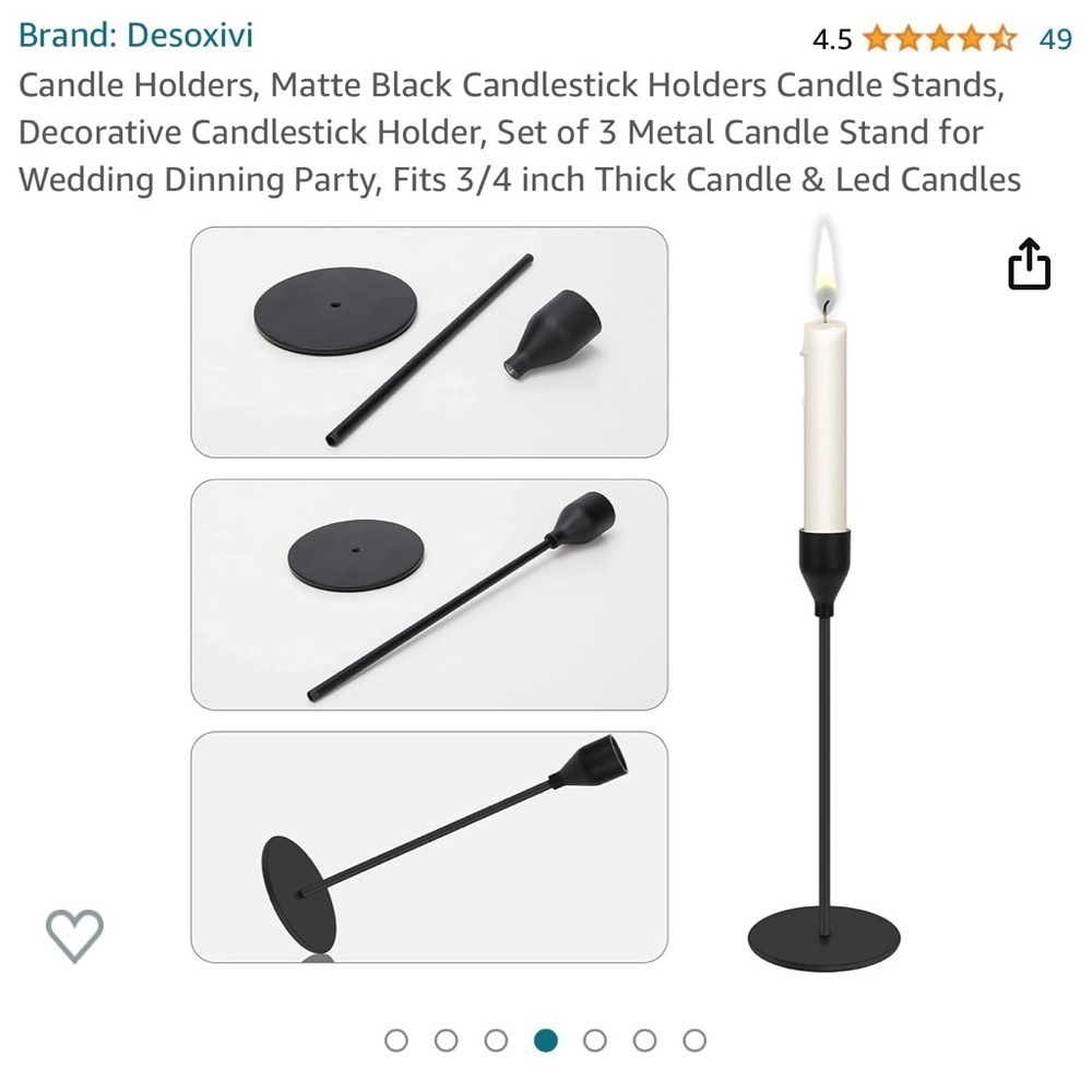 NWT Candlestick Holders Matte Finish Set of 3
